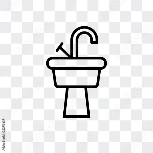 sink icon isolated on transparent background. Modern and editable sink icon. Simple icons vector illustration.