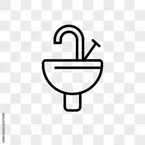 sink icon isolated on transparent background. Modern and editable sink icon. Simple icons vector illustration.