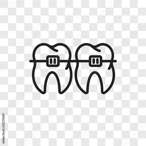 braces icons isolated on transparent background. Modern and editable braces icon. Simple icon vector illustration.