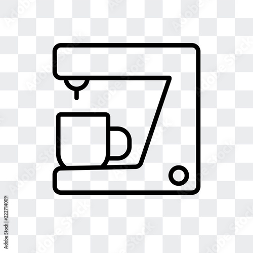 coffee machine icon isolated on transparent background. Modern and editable coffee machine icon. Simple icons vector illustration.