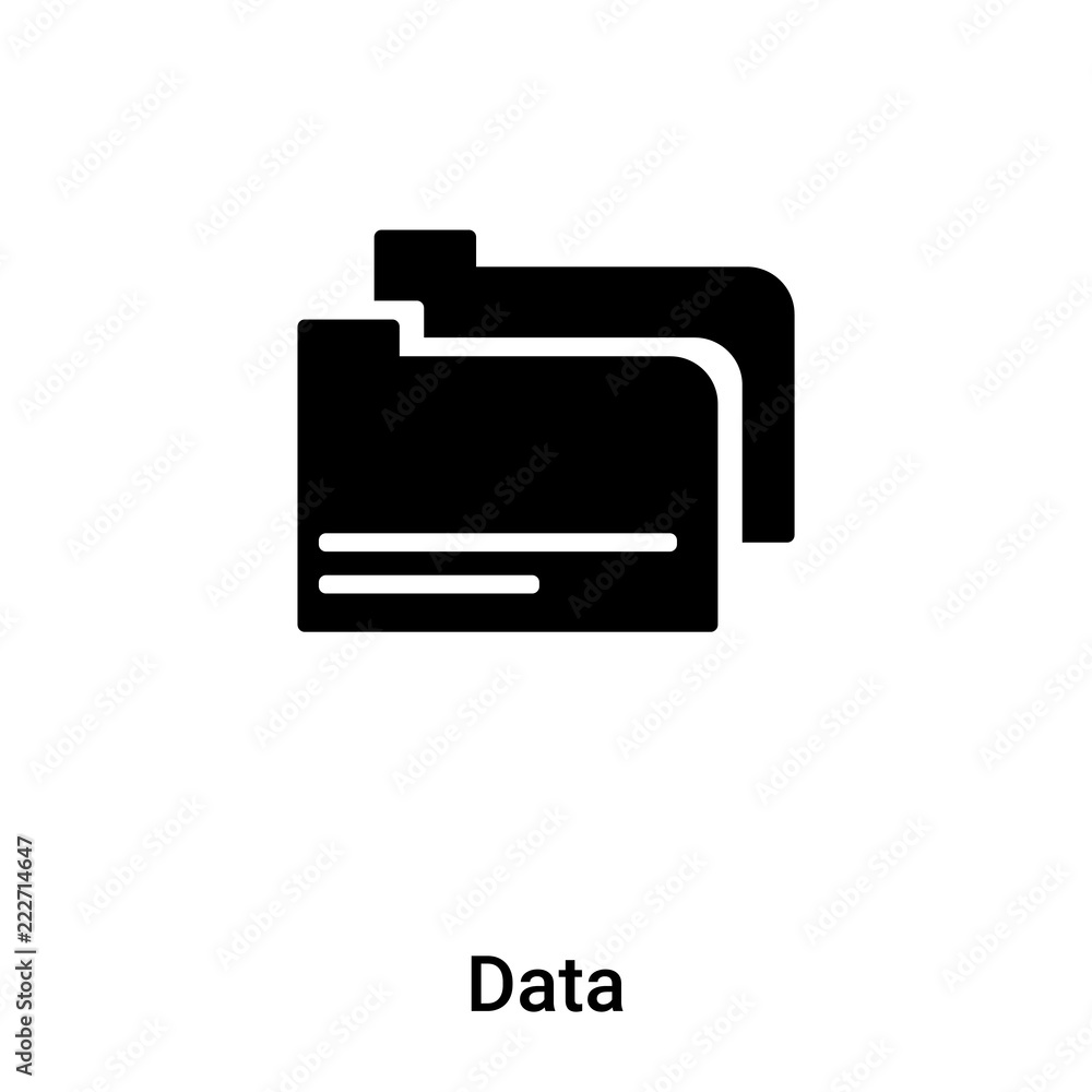 Data icon vector isolated on white background, logo concept of Data sign on transparent background, black filled symbol Data icon vector isolated on white background, logo concept of Data sign on transparent background, black filled symbol
