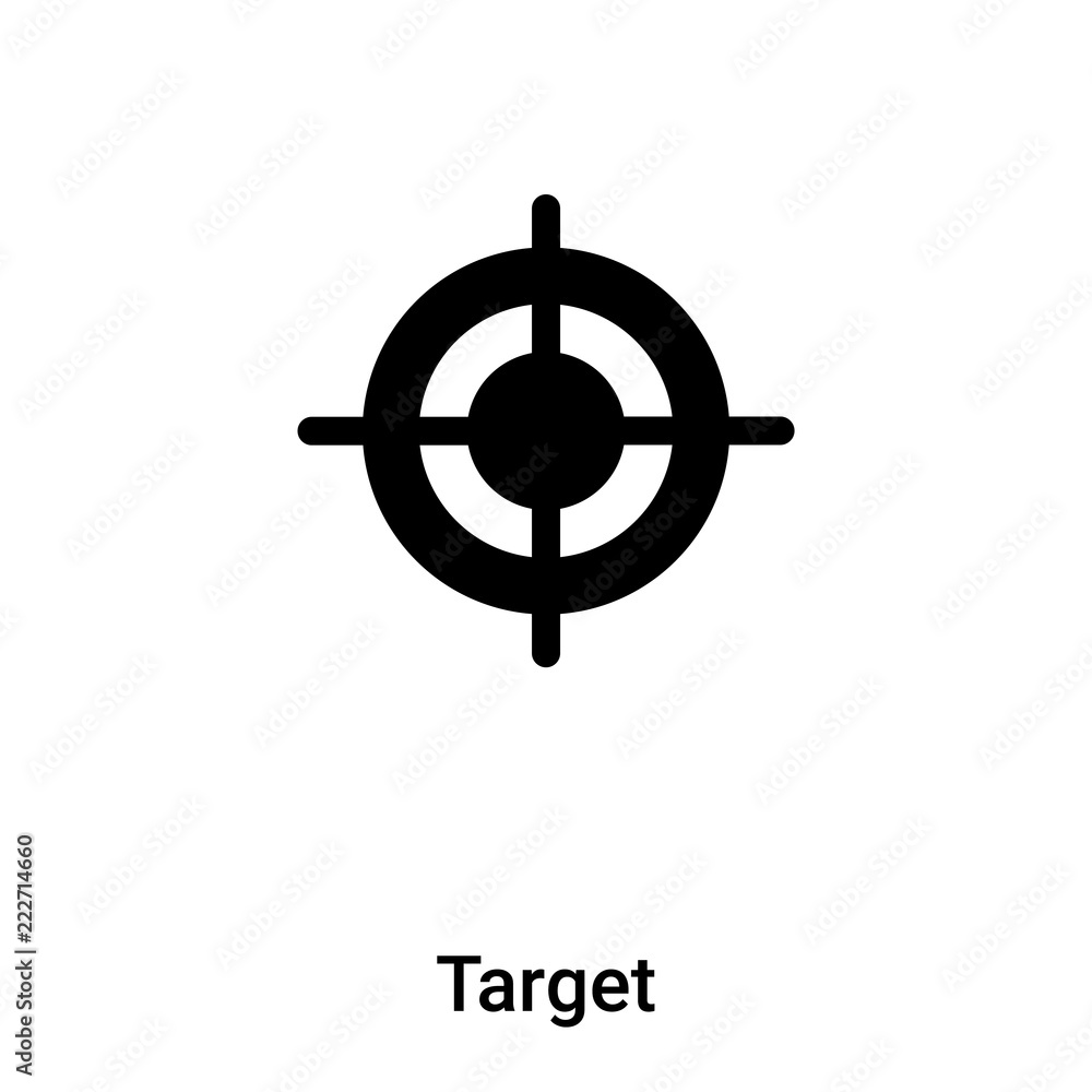 Target icon vector isolated on white background, logo concept of Target sign on transparent background, black filled symbol Target icon vector isolated on white background, logo concept of Target sign on transparent background, black filled symbol