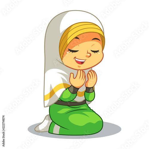 Moslem Girl Praying Dua