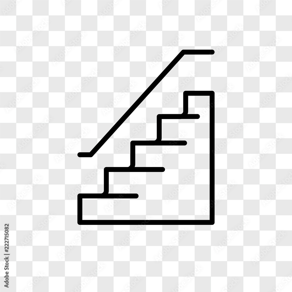 Stairs Icons Isolated On Transparent Background Modern And Editable 