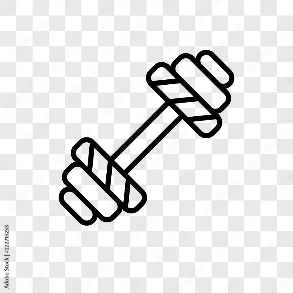 dumbbell icons isolated on transparent background. Modern and editable