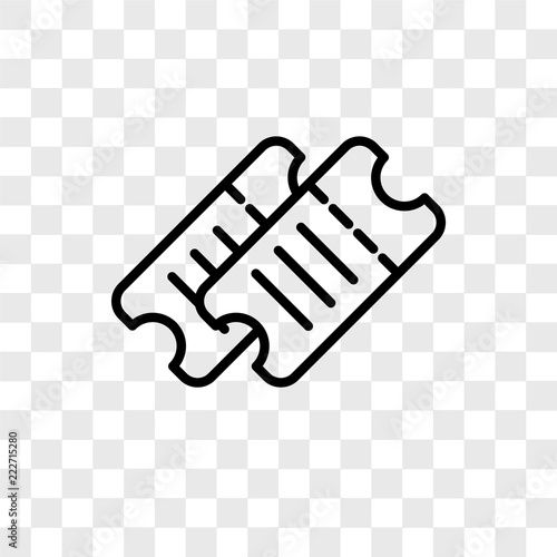 ticket icons isolated on transparent background. Modern and editable ticket icon. Simple icon vector illustration.