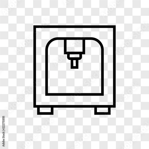 3d printer icons isolated on transparent background. Modern and editable 3d printer icon. Simple icon vector illustration.