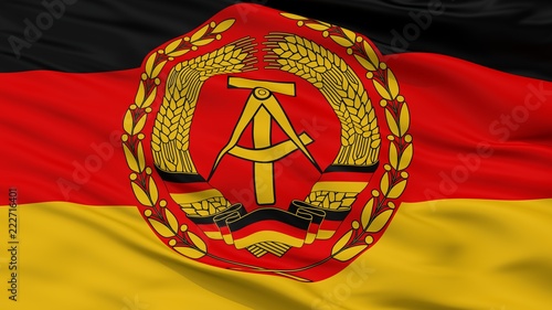 Nva East Germany Flag, Closeup View, 3D Rendering