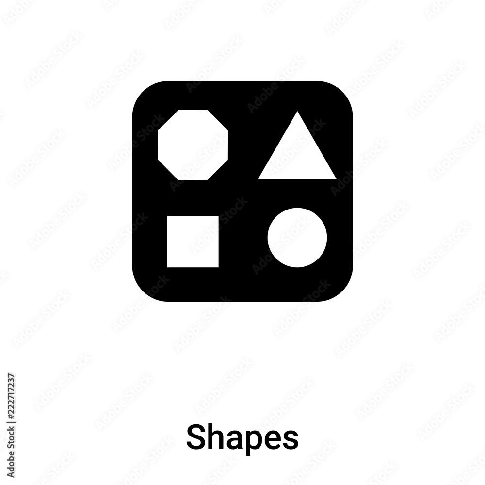 Shapes icon vector isolated on white background, logo concept of Shapes sign on transparent background, black filled symbol Shapes icon vector isolated on white background, logo concept of Shapes sign on transparent background, black filled symbol