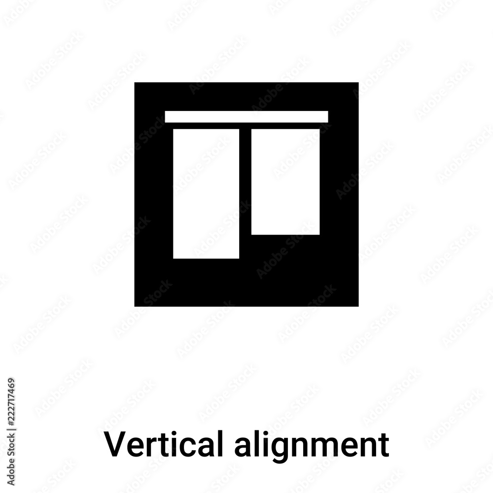 Vertical alignment icon vector isolated on white background, logo concept of Vertical alignment sign on transparent background, black filled symbol Vertical alignment icon vector isolated on white background, logo concept of Vertical alignment sign on transparent background, black filled symbol