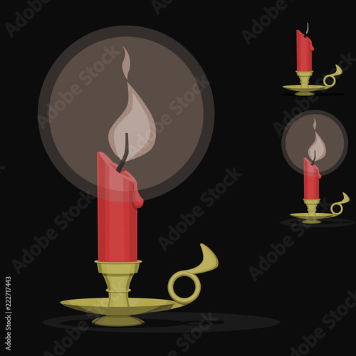 Isolated vintage candlestick on transparent background