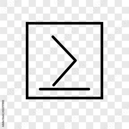 is greater than or equal to icons isolated on transparent background. Modern and editable is greater than or equal to icon. Simple icon vector illustration.