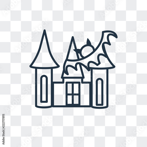 haunted house icon isolated on transparent background. Modern and editable haunted house icon. Simple icons vector illustration.