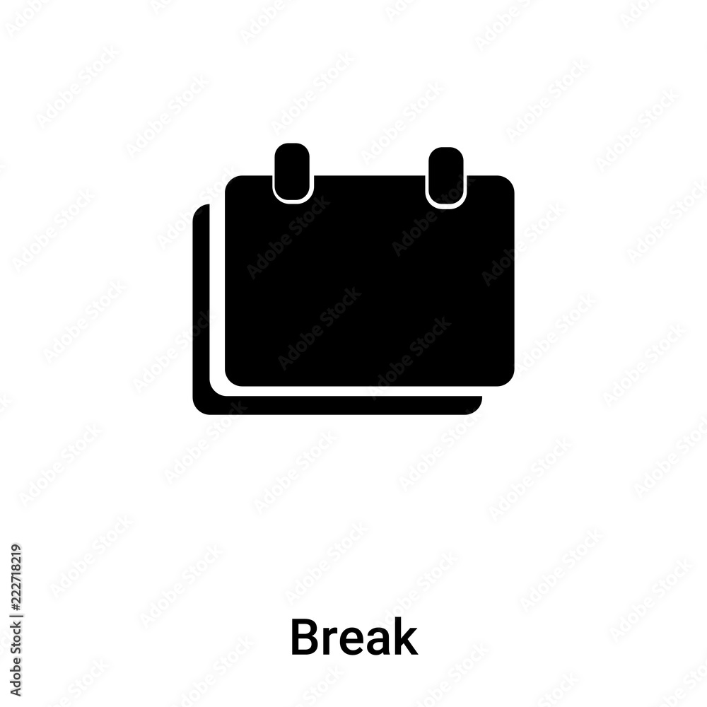 Break icon vector isolated on white background, logo concept of Break sign on transparent background, black filled symbol Break icon vector isolated on white background, logo concept of Break sign on transparent background, black filled symbol