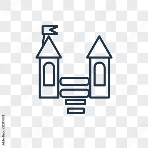 bouncy castle icon isolated on transparent background. Modern and editable bouncy castle icon. Simple icons vector illustration.