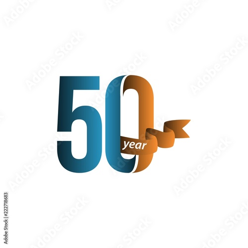 50 Year Anniversary Vector Template Design Illustration