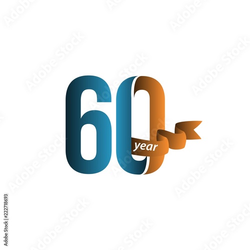 60 Year Anniversary Vector Template Design Illustration
