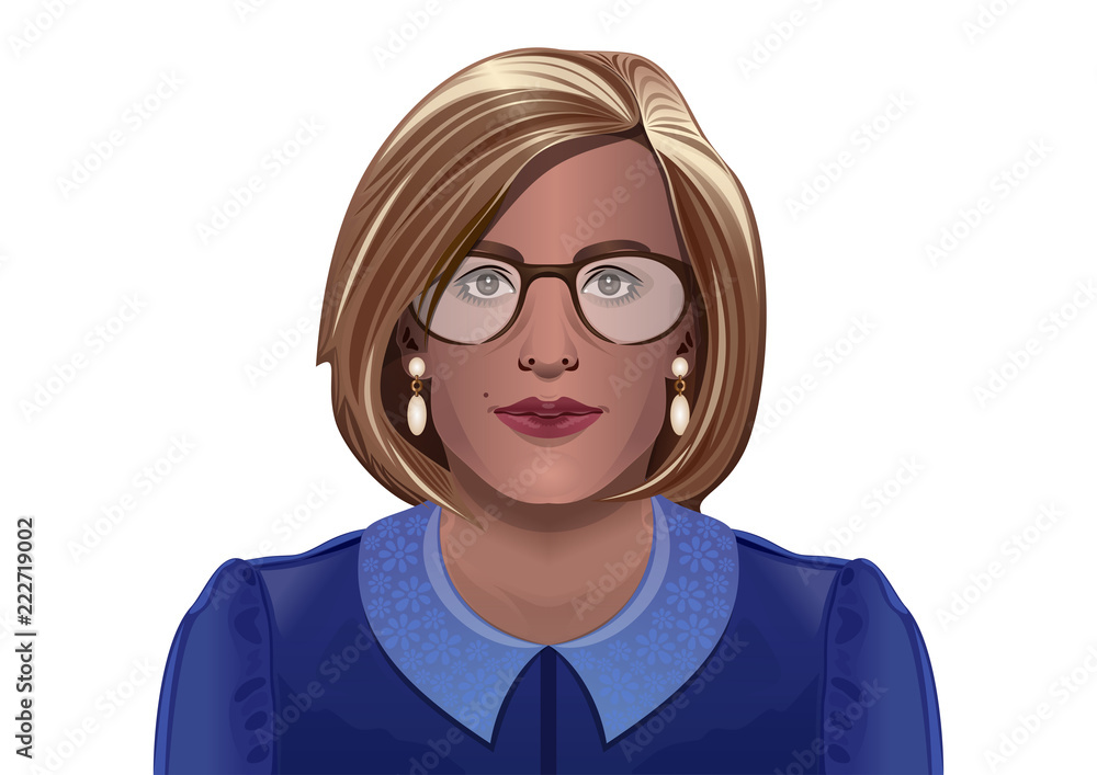 Beautiful woman with glasses on a white background. Vector illustration Beautiful woman with glasses on a white background. Vector illustration