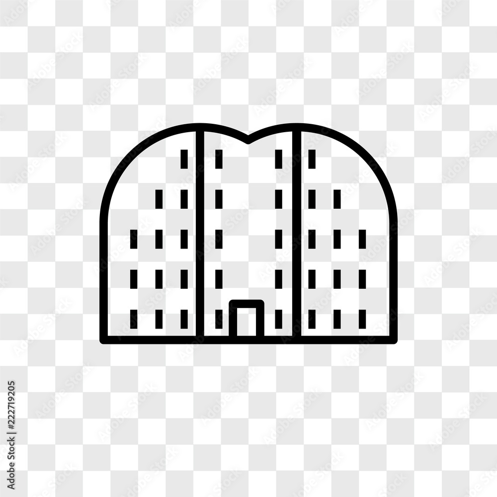 buildings icons isolated on transparent background. Modern and editable ...