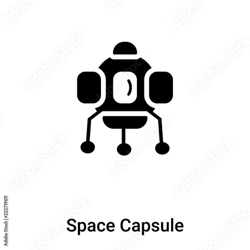 Space Capsule icon vector isolated on white background, logo concept of Space Capsule sign on transparent background, black filled symbol
