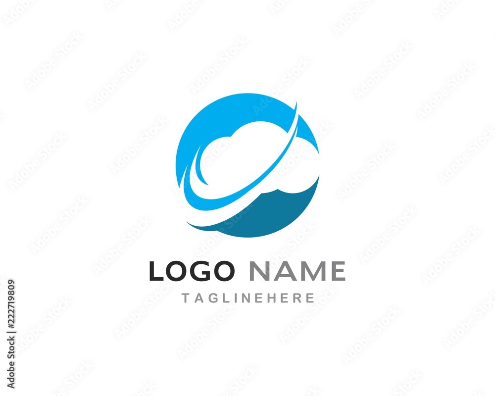 cloud technology vector logo template cloud technology vector logo template