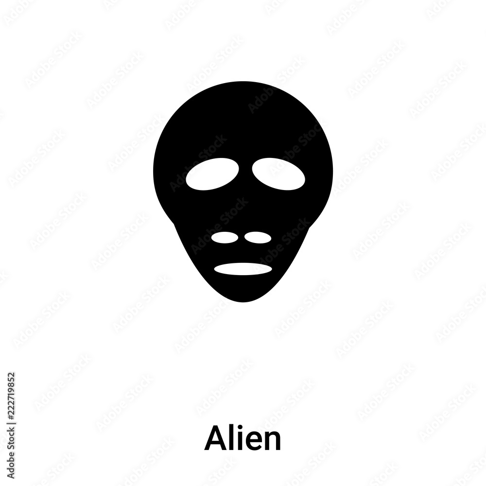 Alien icon vector isolated on white background, logo concept of Alien sign on transparent background, black filled symbol Alien icon vector isolated on white background, logo concept of Alien sign on transparent background, black filled symbol