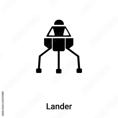 Lander icon vector isolated on white background, logo concept of Lander sign on transparent background, black filled symbol