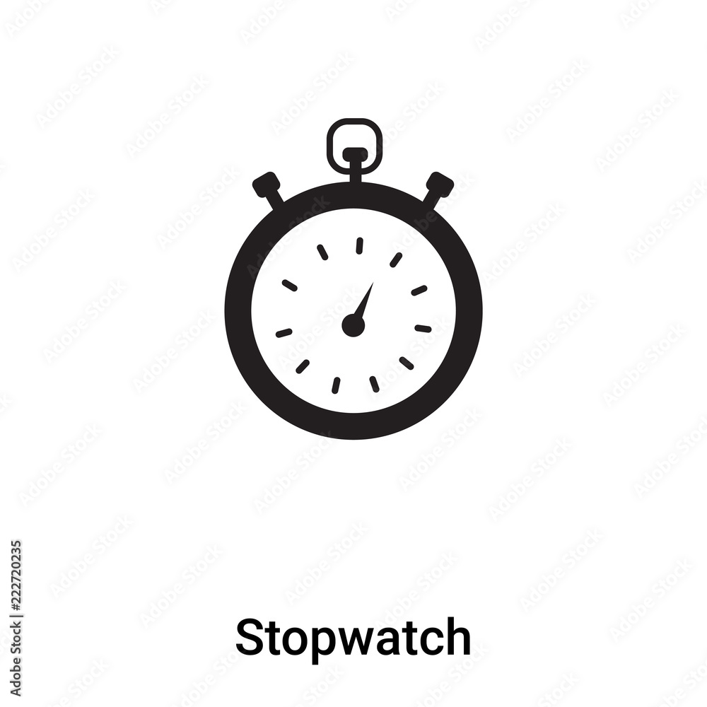 Stopwatch icon vector isolated on white background, logo concept of Stopwatch sign on transparent background, black filled symbol Stopwatch icon vector isolated on white background, logo concept of Stopwatch sign on transparent background, black filled symbol