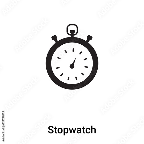 Stopwatch icon vector isolated on white background, logo concept of Stopwatch sign on transparent background, black filled symbol