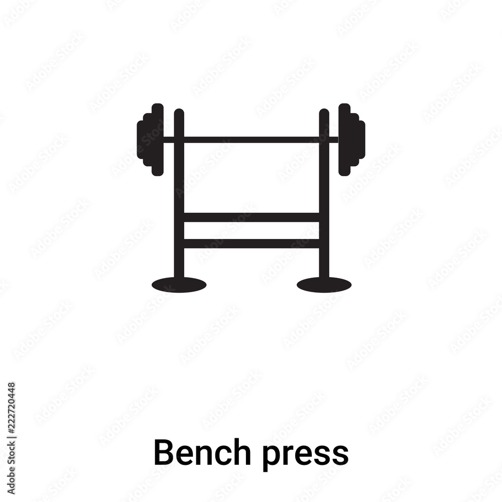 Bench press icon vector isolated on white background, logo concept of Bench  press sign on transparent background, black filled symbol Stock Vector |  Adobe Stock