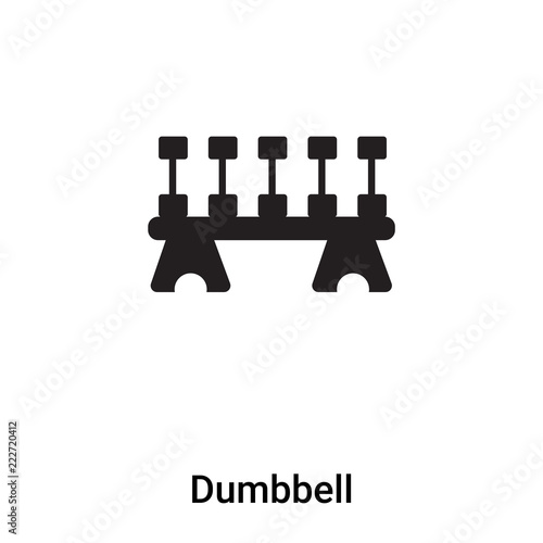 Dumbbell icon vector isolated on white background, logo concept of Dumbbell sign on transparent background, black filled symbol