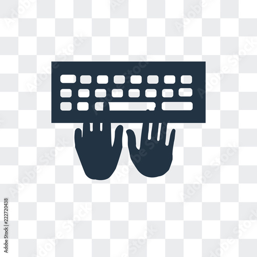 typing icon isolated on transparent background. Modern and editable typing icon. Simple icons vector illustration.