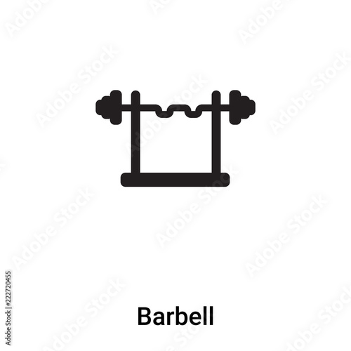 Barbell icon vector isolated on white background, logo concept of Barbell sign on transparent background, black filled symbol
