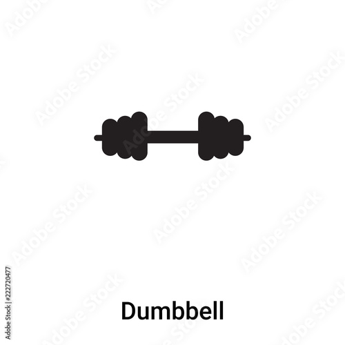 Dumbbell icon vector isolated on white background, logo concept of Dumbbell sign on transparent background, black filled symbol
