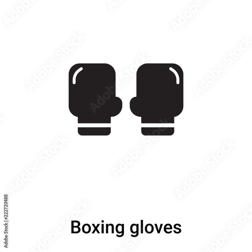 Boxing gloves icon vector isolated on white background, logo concept of Boxing gloves sign on transparent background, black filled symbol