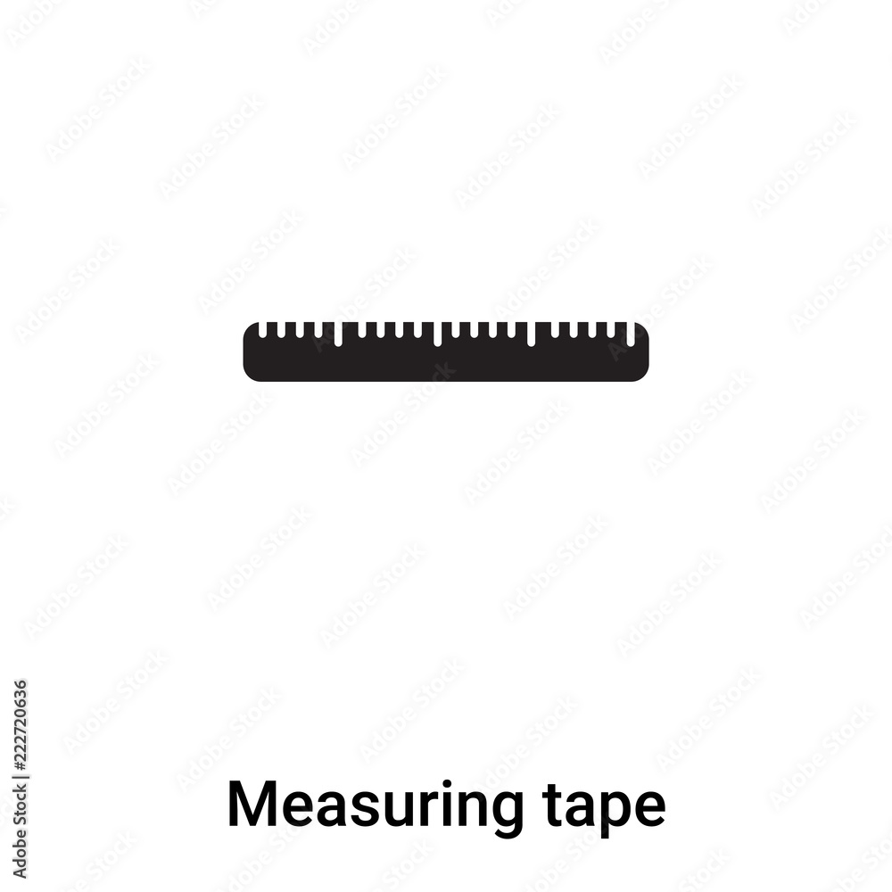 Measuring tape icon vector isolated on white background, logo concept of Measuring tape sign on transparent background, black filled symbol Measuring tape icon vector isolated on white background, logo concept of Measuring tape sign on transparent background, black filled symbol