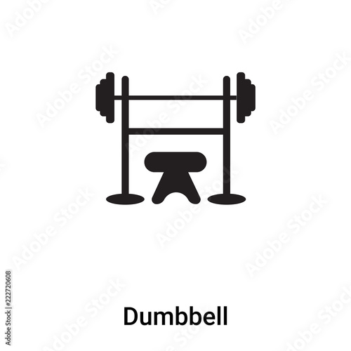 Dumbbell icon vector isolated on white background, logo concept of Dumbbell sign on transparent background, black filled symbol