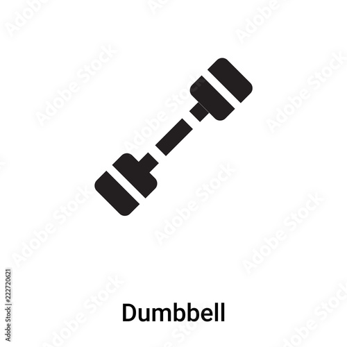 Dumbbell icon vector isolated on white background, logo concept of Dumbbell sign on transparent background, black filled symbol