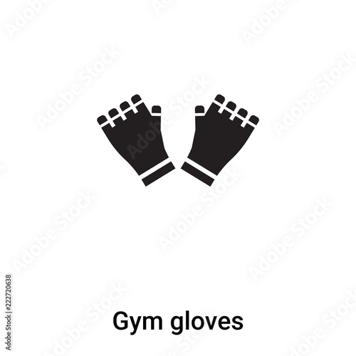 Gym gloves icon vector isolated on white background, logo concept of Gym gloves sign on transparent background, black filled symbol
