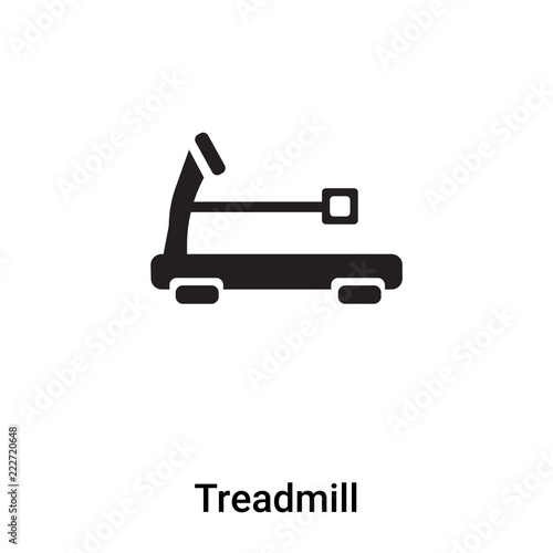 Treadmill icon vector isolated on white background, logo concept of Treadmill sign on transparent background, black filled symbol
