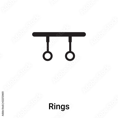 Rings icon vector isolated on white background, logo concept of Rings sign on transparent background, black filled symbol