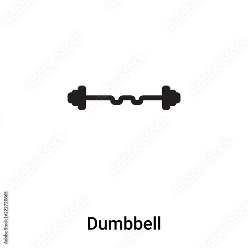 Dumbbell icon vector isolated on white background, logo concept of Dumbbell sign on transparent background, black filled symbol
