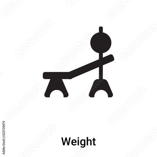 Weight icon vector isolated on white background, logo concept of Weight sign on transparent background, black filled symbol