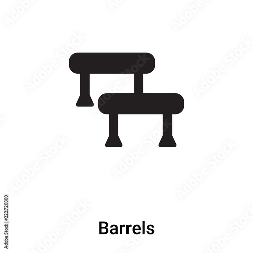 Barrels icon vector isolated on white background, logo concept of Barrels sign on transparent background, black filled symbol