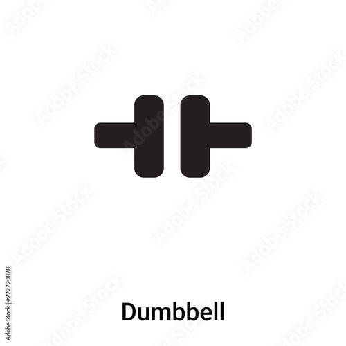 Dumbbell icon vector isolated on white background, logo concept of Dumbbell sign on transparent background, black filled symbol