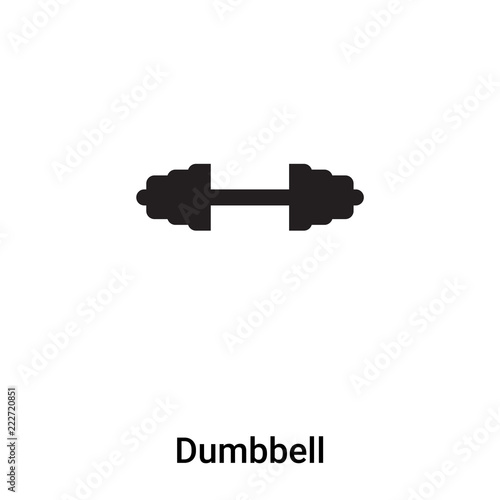 Dumbbell icon vector isolated on white background, logo concept of Dumbbell sign on transparent background, black filled symbol