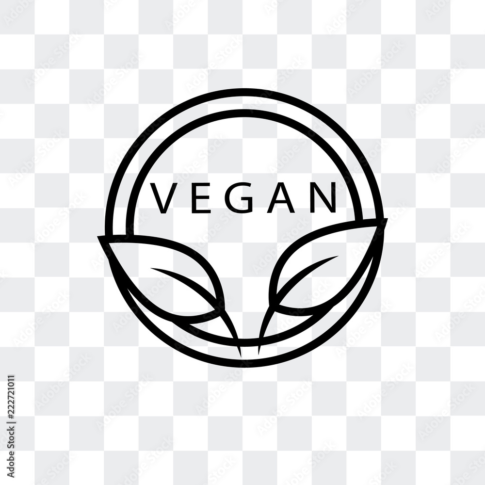 vegan icon isolated on transparent background. Modern and editable