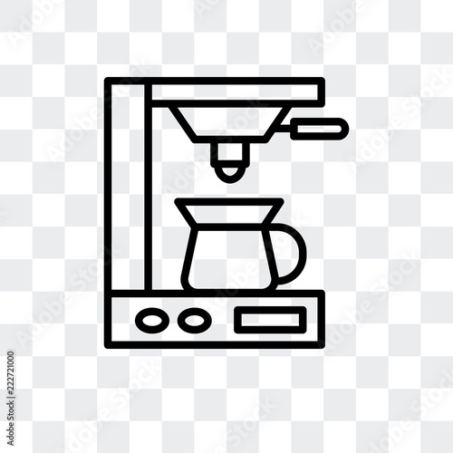 coffee maker icon isolated on transparent background. Modern and editable coffee maker icon. Simple icons vector illustration.