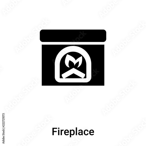 Fireplace icon vector isolated on white background, logo concept of Fireplace sign on transparent background, black filled symbol