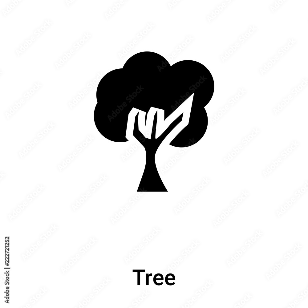 Tree icon vector isolated on white background, logo concept of Tree sign on transparent background, black filled symbol Tree icon vector isolated on white background, logo concept of Tree sign on transparent background, black filled symbol